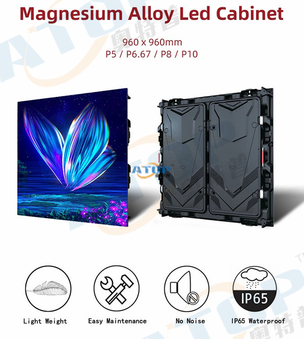 960x960mm outdoor led screen Die Cast Magnesium cabinet