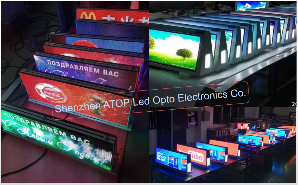 Taxi Car roof Full color led display Detailed drawing of production workshop