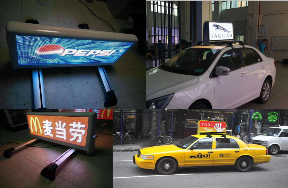 Taxi Car roof Full color led display Installation pictures